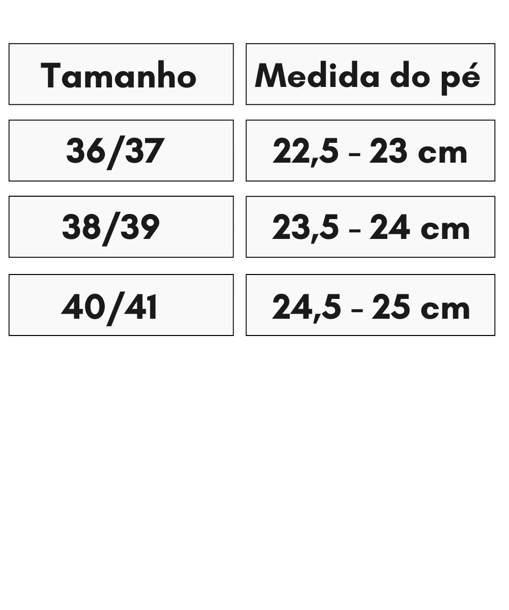 Tabela de Tamanhos